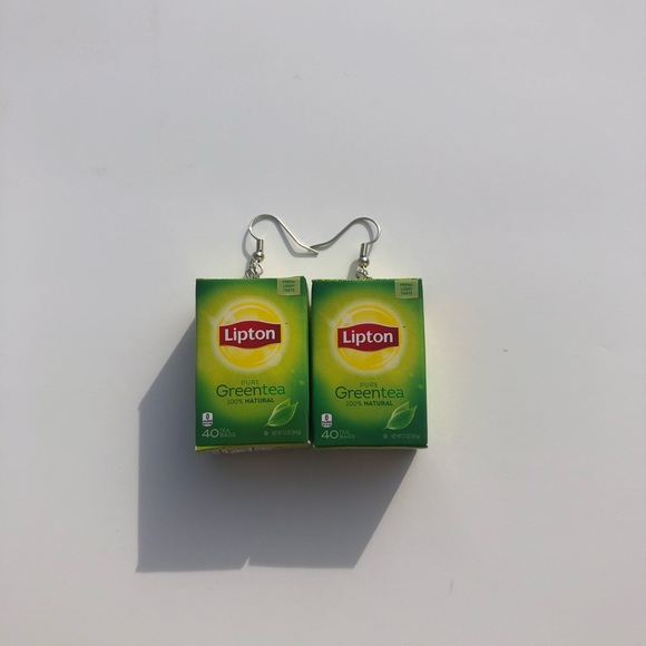 Mini Brands Lipton Green Tea Earrings 🔍 - Picture 2 of 4